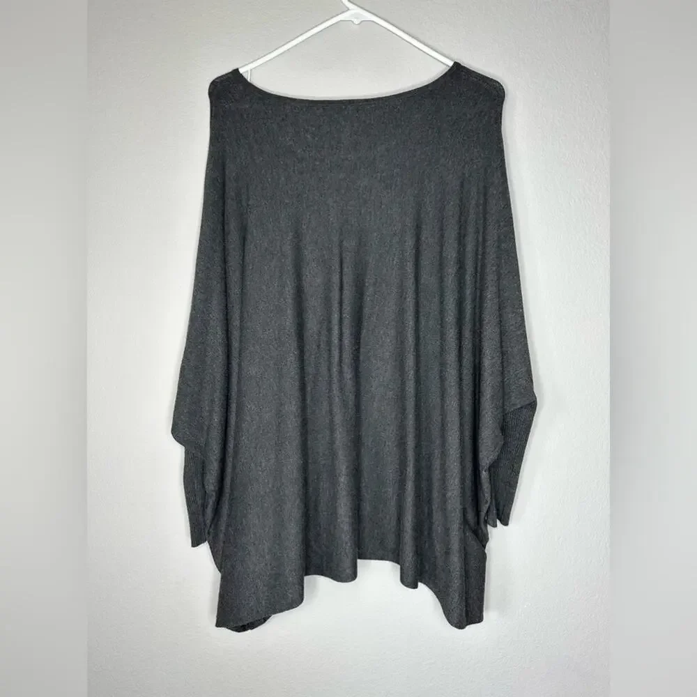 ALFANI Womens Boatneck Poncho Asymmetrical Hem Dolman Sleeve Studded Sweater XS